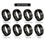 font options for inside engraving on black altimeter dial rings