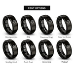 font options for inside engraving on black altimeter dial rings