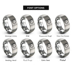 font options for inside engraving on grey altimeter dial rings