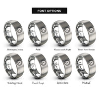 font options for inside engraving on grey altimeter dial rings