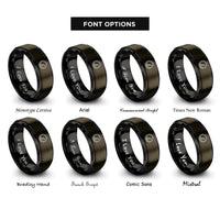 font options for inside engraving on gunmetal & black altimeter dial rings