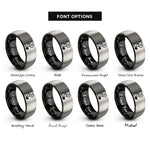 font options for inside engraving on black & grey alto clef rings