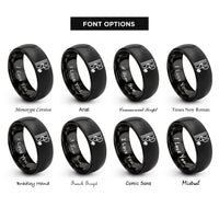 font options for inside engraving on black alto clef rings