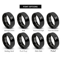 font options for inside engraving on black alto clef rings