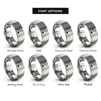 font options for inside engraving on gray alto clef rings