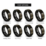 font options for inside engraving on gunmetal & black alto clef rings