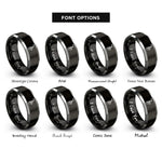 font options for inside engraving on black & gray alto saxophone rings