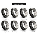 font options for inside engraving on black & silver alto saxophone rings