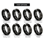 font options for inside engraving on black & grey alto saxophone rings