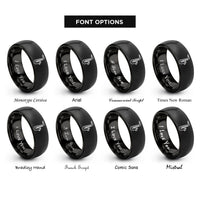 font options for inside engraving on black alto saxophone rings