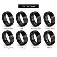 font options for inside engraving on black alto saxophone rings