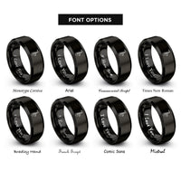 font options for inside engraving on black alto saxophone rings