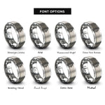 font options for inside engraving on gray alto saxophone rings