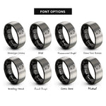 font options for inside engraving on black & gray am chord rings
