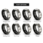 font options for inside engraving on black & grey am chord rings