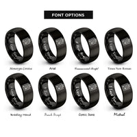 font options for inside engraving on black am chord rings