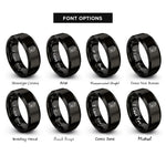 font options for inside engraving on black am chord rings