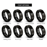 font options for inside engraving on black am chord rings