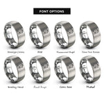 font options for inside engraving on silver am chord rings