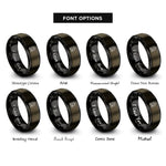 font options for inside engraving on gunmetal & black am chord rings