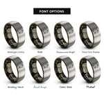 font options for inside engraving on gunmetal & gray am chord rings