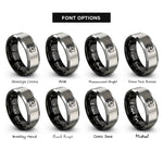 font options for inside engraving on black & gray ambulance rings
