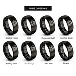 font options for inside engraving on black ambulance rings