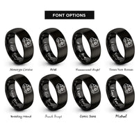 font options for inside engraving on black ambulance rings