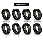 font options for inside engraving on black ambulance rings