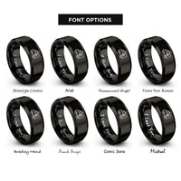 font options for inside engraving on black ambulance rings
