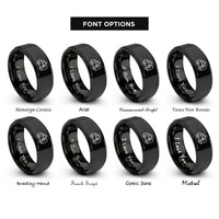 font options for inside engraving on black ambulance rings