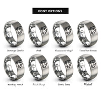 font options for inside engraving on gray ambulance rings