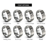 font options for inside engraving on grey ambulance rings