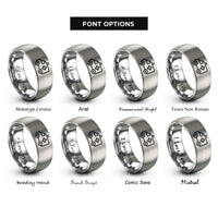 font options for inside engraving on grey ambulance rings