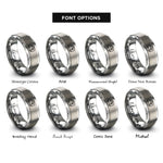 font options for inside engraving on silver ambulance rings