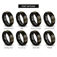 font options for inside engraving on gunmetal & black ambulance rings