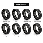font options for inside engraving on black ambulance van rings