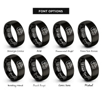 font options for inside engraving on black ambulance van rings