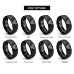 font options for inside engraving on black american eagle rings