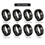 font options for inside engraving on black american eagle rings