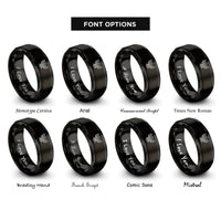 font options for inside engraving on black american eagle rings