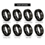 font options for inside engraving on black american eagle rings