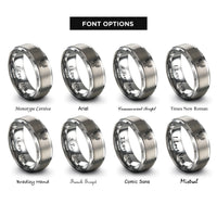 font options for inside engraving on silver american eagle rings