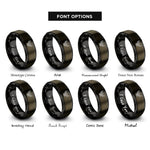 font options for inside engraving on gunmetal & black american eagle rings