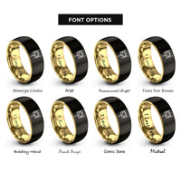 font options for inside engraving on black & gold american football goalpost rings