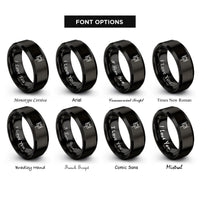 font options for inside engraving on black american football goalpost rings
