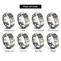 font options for inside engraving on grey american football goalpost rings