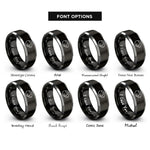 font options for inside engraving on black & gray american guinea pig rings