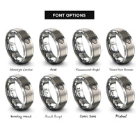 font options for inside engraving on grey american guinea pig rings