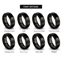 font options for inside engraving on black american shorthair rings